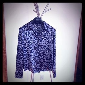 Animal print silky blouse